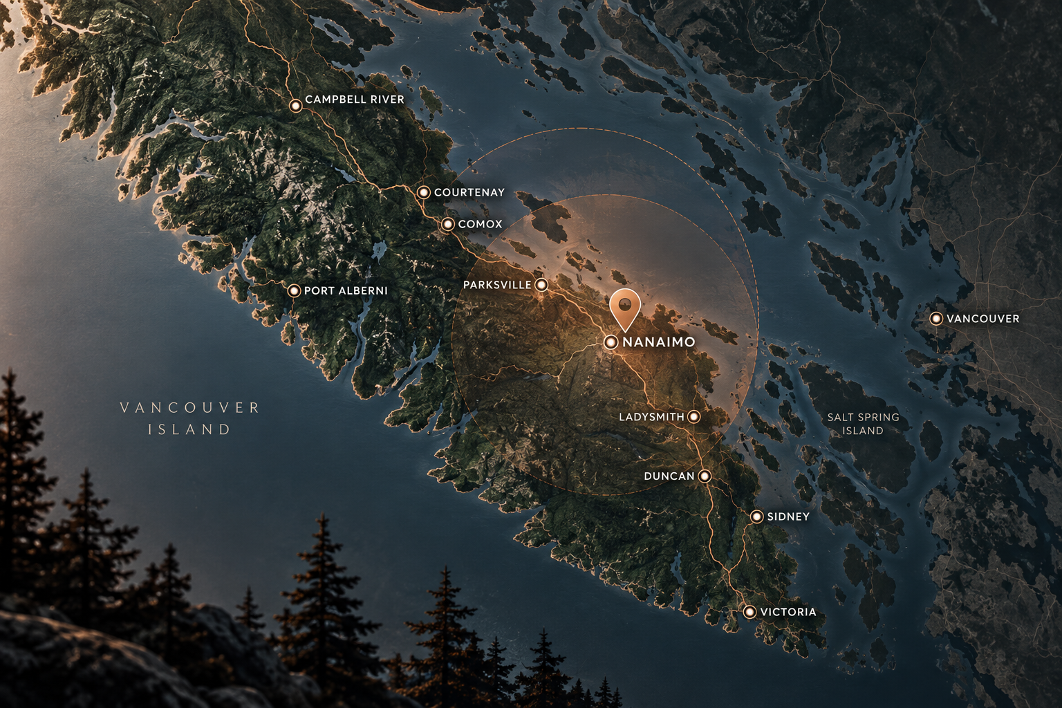 Copperwood Electric service area on Vancouver Island