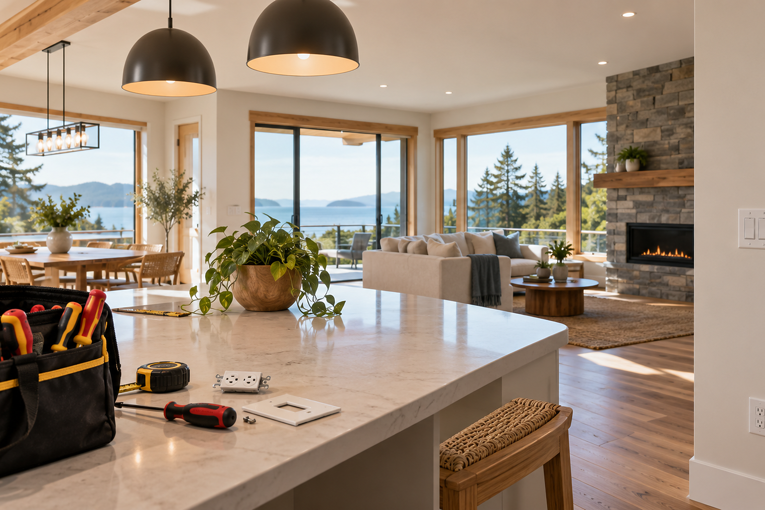 Electrical work in a Vancouver Island home